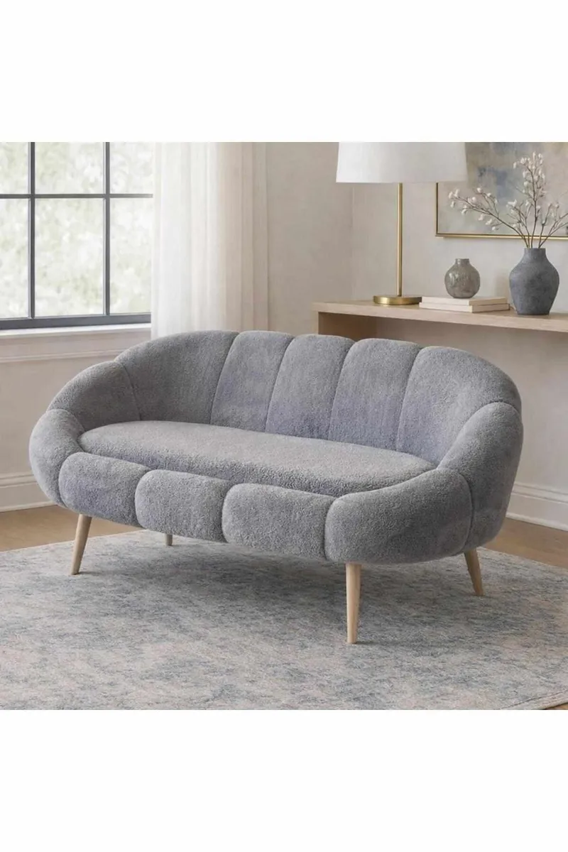 2-seters sofa Atelier Del Sofa Lida (130 x 105 x 50 cm) Grå - Møbler - Sofaer - 2 seter sofa