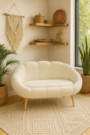 2-seters sofa Atelier Del Sofa Lida (130 x 105 x 50 cm) Hvit - Møbler - Sofaer - 2 seter sofa