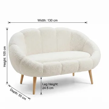 2-seters sofa Atelier Del Sofa Lida (130 x 105 x 50 cm) Hvit - Møbler - Sofaer - 2 seter sofa