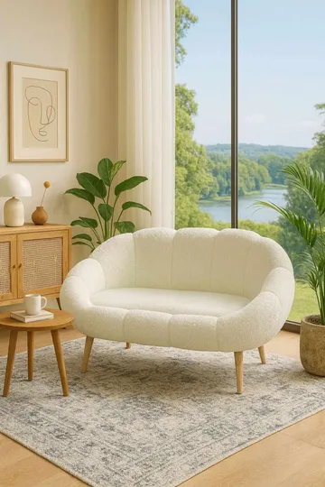 2-seters sofa Atelier Del Sofa Lida (130 x 105 x 50 cm) Hvit - Møbler - Sofaer - 2 seter sofa