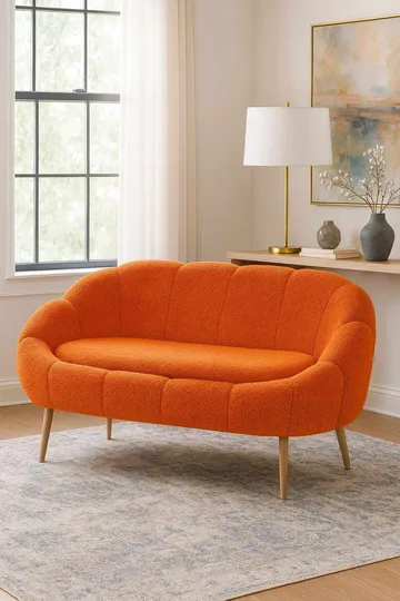 2-seters sofa Atelier Del Sofa Lida (130 x 105 x 50 cm) Oransje - Møbler - Sofaer - 2 seter sofa
