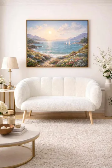 2-seters sofa Atelier Del Sofa Lotus (120 x 95 x 42 cm) Hvit - Møbler - Sofaer - 2 seter sofa