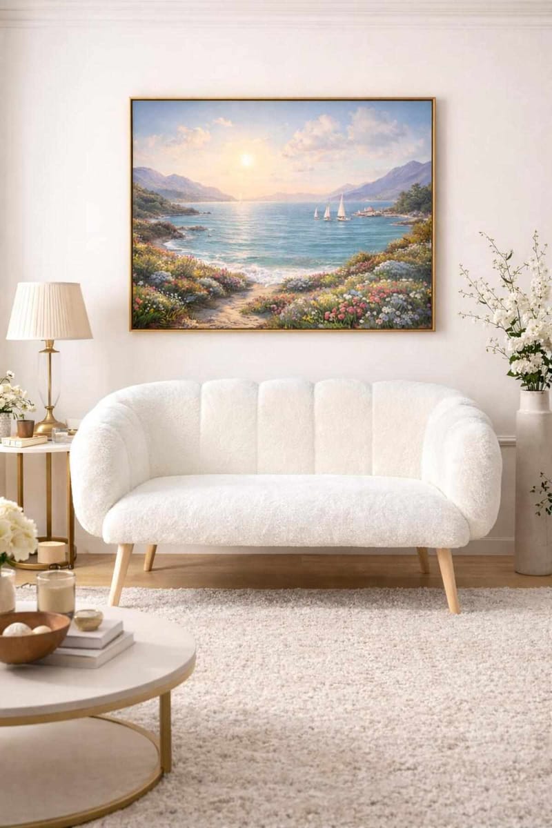 2-seters sofa Atelier Del Sofa Lotus (120 x 95 x 42 cm) Hvit - Møbler - Sofaer - 2 seter sofa
