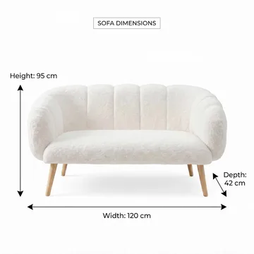2-seters sofa Atelier Del Sofa Lotus (120 x 95 x 42 cm) Hvit - Møbler - Sofaer - 2 seter sofa