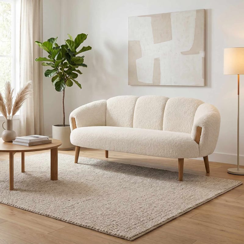 2-seters sofa Atelier Del Sofa Star (128 x 102 x 65 cm) Krem - Møbler - Sofaer - 2 seter sofa