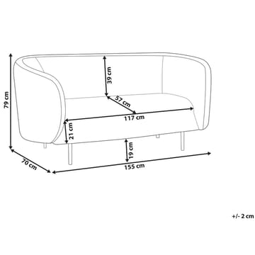 2-seters sofa Loen - Beige, svart - Møbler - Sofaer - 2 seter sofa