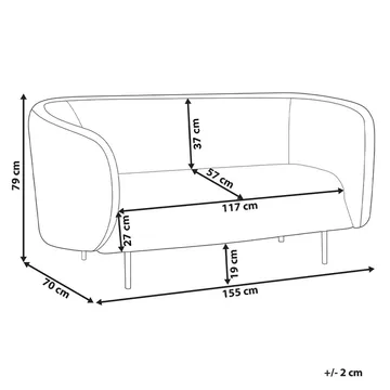 2-seters sofa Loen - Svart, Gull - Møbler - Sofaer - 2 seter sofa