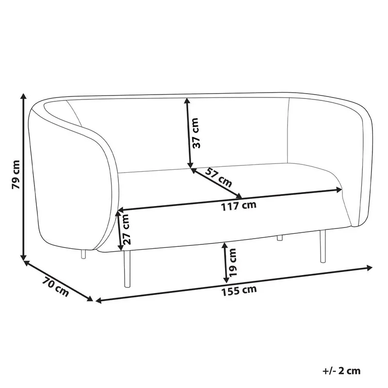2-seters sofa Loen - Svart, Gull - Møbler - Sofaer - 2 seter sofa
