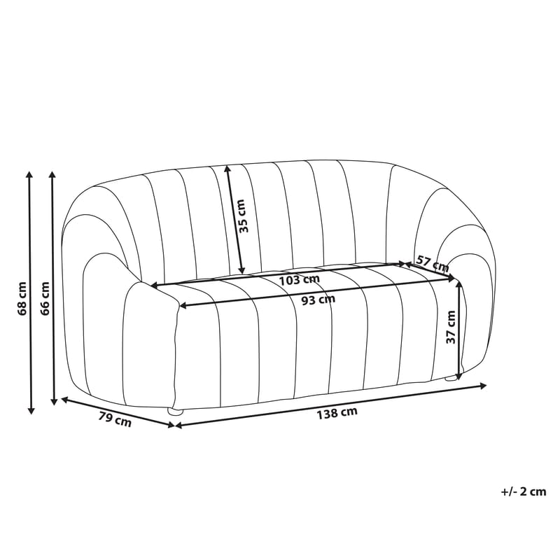2-seters sofa Malung - Off-White - Møbler - Sofaer - Fløyelssofaer