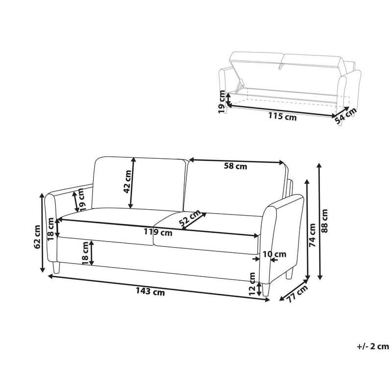 2-seters sofa Mare - Møbler - Sofaer - 2 seter sofa