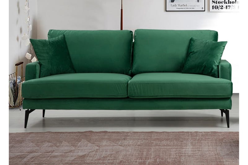 2-seters sofa Naiomy - Grønn / Svart - 2 seter sofa