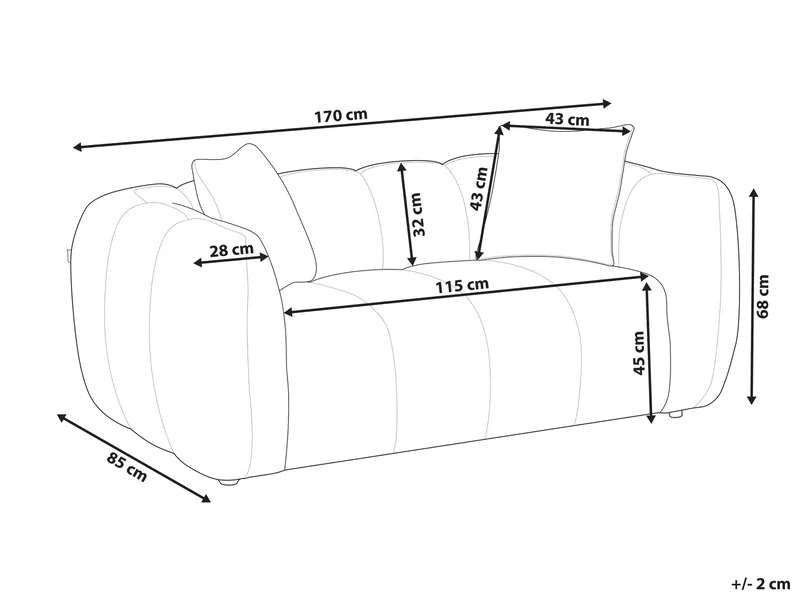 2-seters sofa Ness - Taupe - Møbler - Sofaer - 2 seter sofa