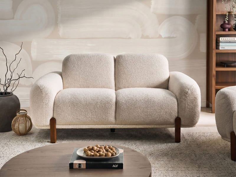 2-seters sofa Odnes i bouclé - Hvit - Møbler - Sofaer - 2 seter sofa