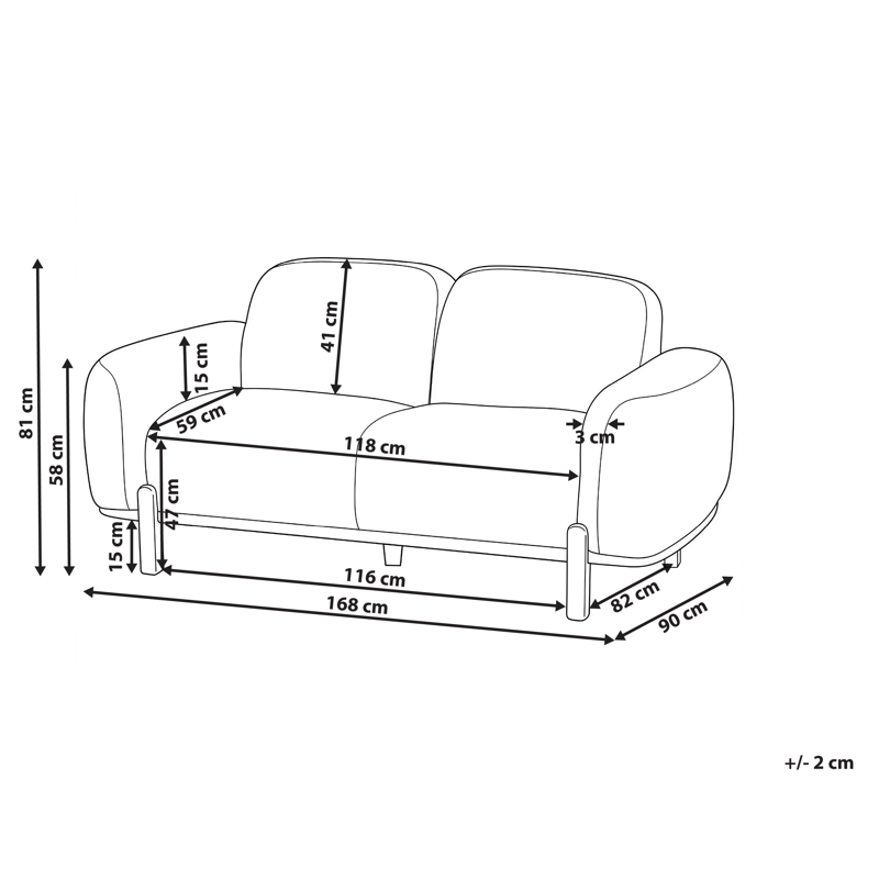 2-seters sofa Odnes i bouclé - Hvit - Møbler - Sofaer - 2 seter sofa