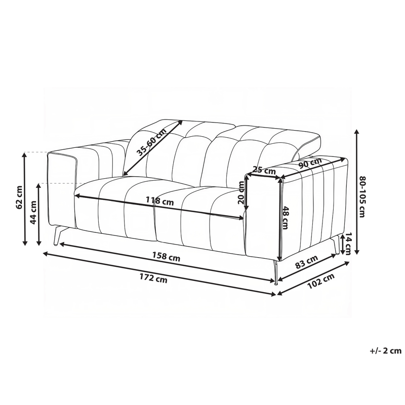 2-seters sofa Ommel - Lys beige - Møbler - Sofaer - Reclinersofaer