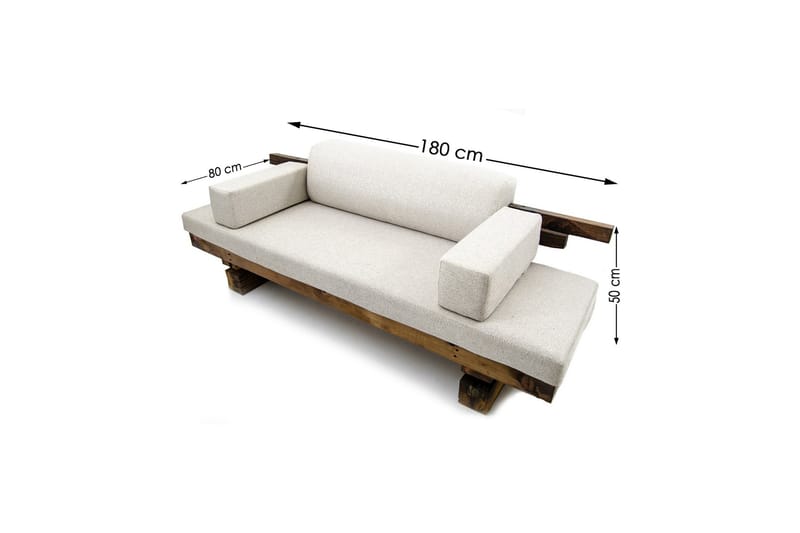 2-seters Sofa Shett Narrow - Brun / Hvit - 2 seter sofa