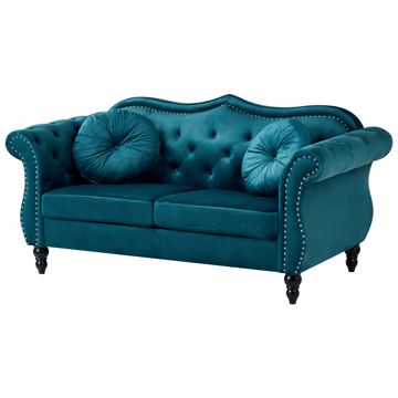 2-seters sofa Skien - Blågrønn - Møbler - Sofaer - Fløyelssofaer