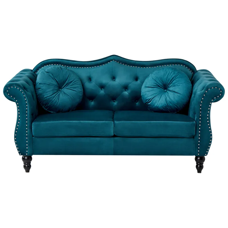 2-seters sofa Skien - Blågrønn - Møbler - Sofaer - Fløyelssofaer