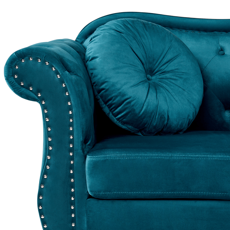 2-seters sofa Skien - Blågrønn - Møbler - Sofaer - Fløyelssofaer