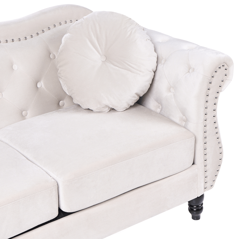 2-seters sofa Skien - Lys beige - Møbler - Sofaer - Fløyelssofaer