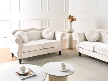 2-seters sofa Skien - Lys beige - Møbler - Sofaer - Fløyelssofaer