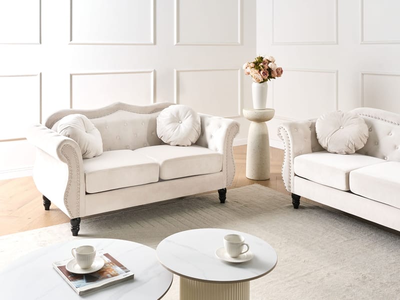 2-seters sofa Skien - Lys beige - Møbler - Sofaer - Fløyelssofaer