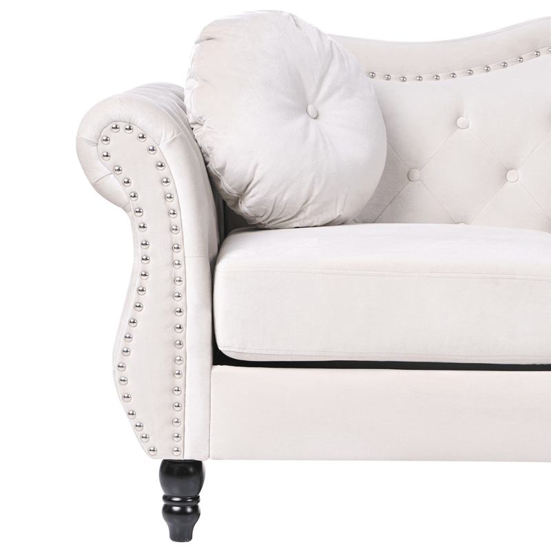 2-seters sofa Skien - Lys beige - Møbler - Sofaer - Fløyelssofaer