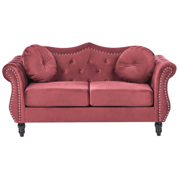 2-seters sofa Skien - Mørkerød - Møbler - Sofaer - Fløyelssofaer