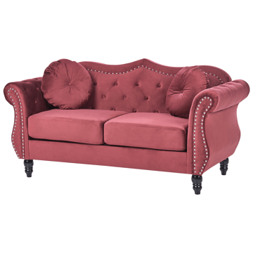2-seters sofa Skien - Mørkerød - Møbler - Sofaer - Fløyelssofaer