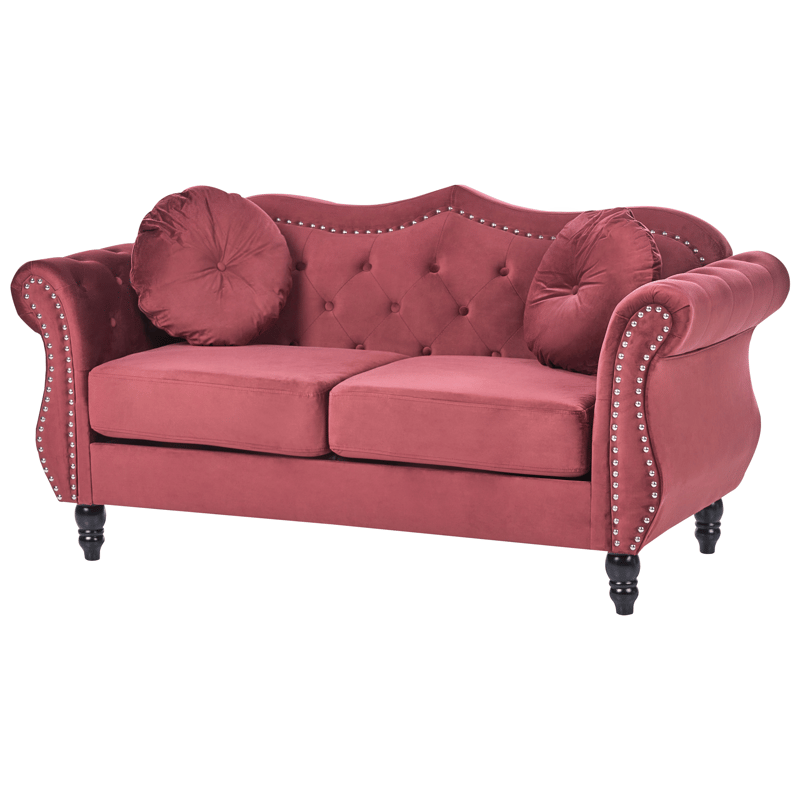 2-seters sofa Skien - Mørkerød - Møbler - Sofaer - Fløyelssofaer