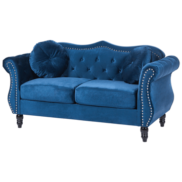 2-seters sofa Skien - Marineblå - Møbler - Sofaer - Fløyelssofaer