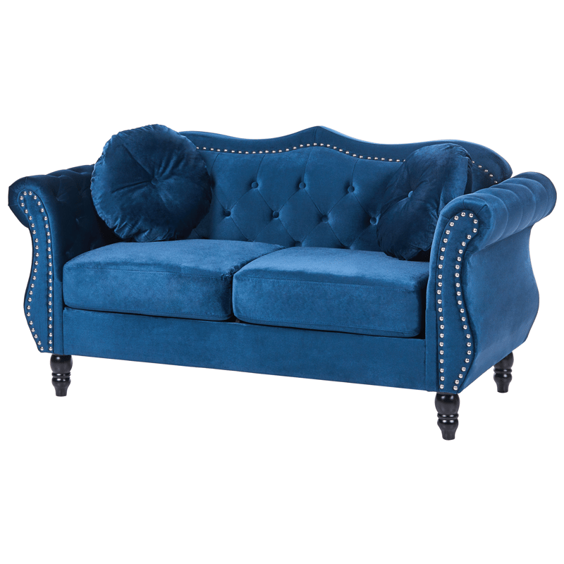 2-seters sofa Skien - Marineblå - Møbler - Sofaer - Fløyelssofaer