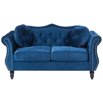 2-seters sofa Skien - Marineblå - Møbler - Sofaer - Fløyelssofaer