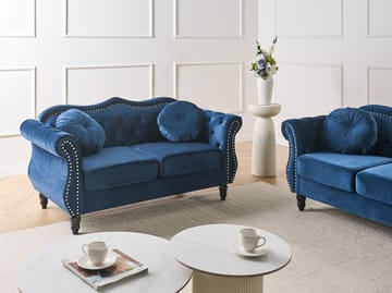 2-seters sofa Skien - Marineblå - Møbler - Sofaer - Fløyelssofaer