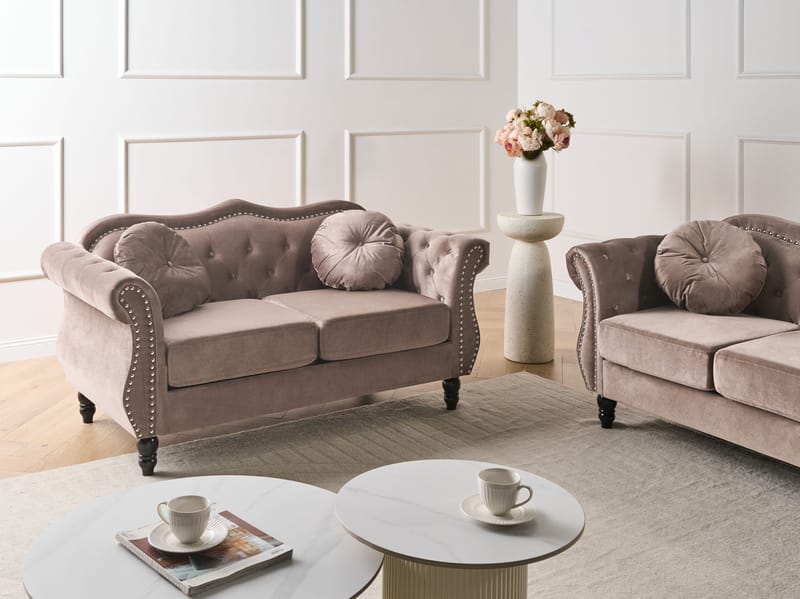 2-seters sofa Skien - Taupe - Møbler - Sofaer - Fløyelssofaer