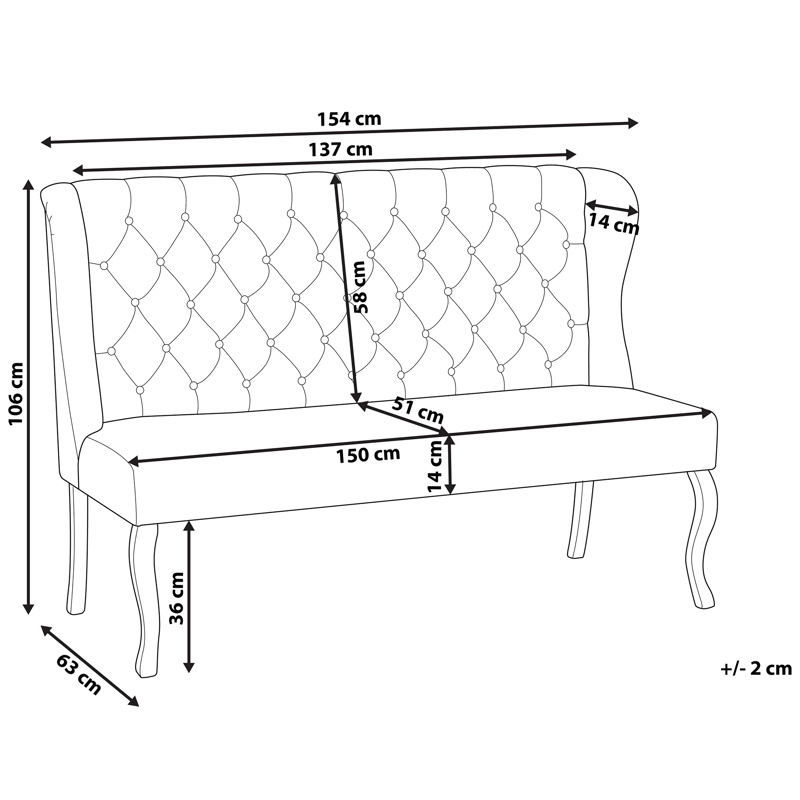 2-seters sofa Torsby - Mørkerød - Møbler - Sofaer - 2 seter sofa