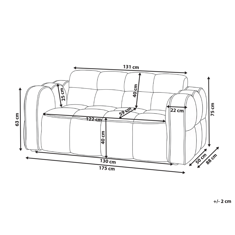 2-seters sofa Utana - Off-White - Møbler - Sofaer - 2 seter sofa