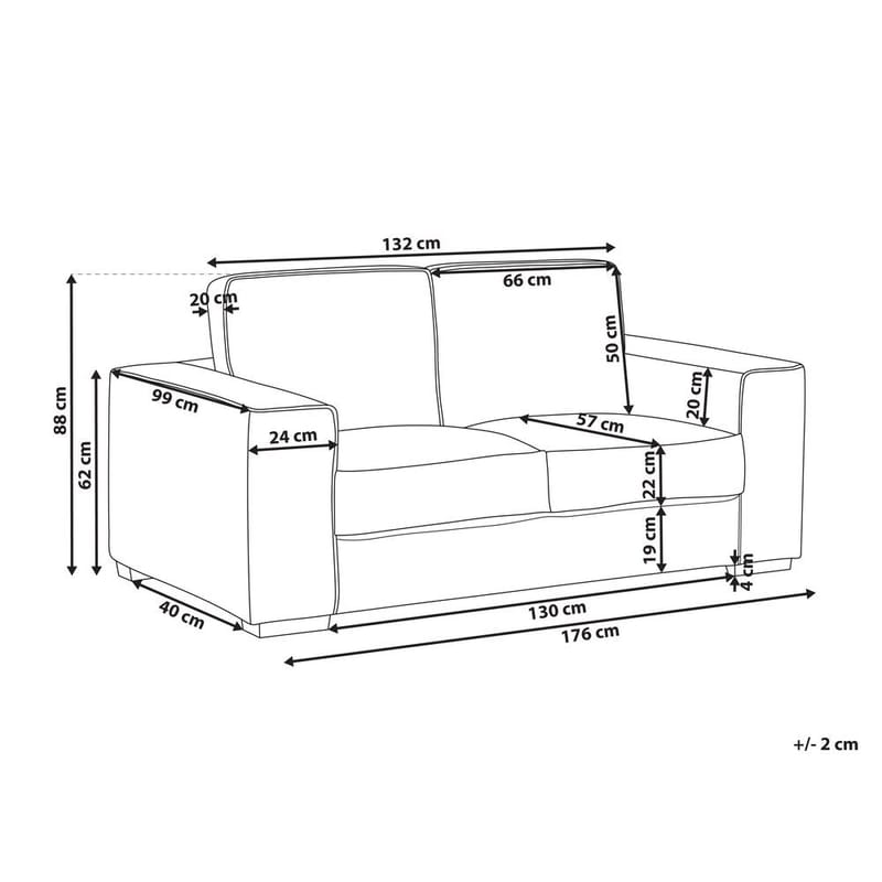 2-seters sofa Vikran - Hvit, Svart - Møbler - Sofaer - 2 seter sofa
