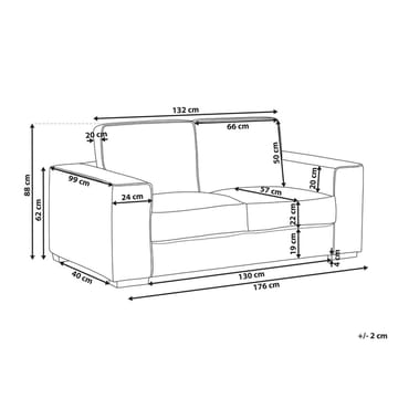 2-seters sofa Vikran - Hvit, Svart - Møbler - Sofaer - 2 seter sofa