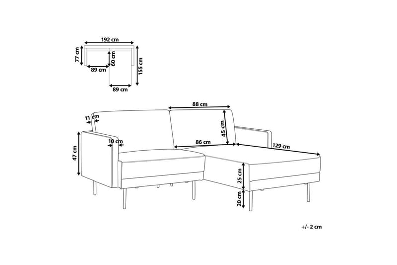 2-sitssoffa Beliani Breda Högervänd NO_BRAND Right-faced - Møbler - Sofaer - Sofaer med sjeselong - 2 seters sofa med divan