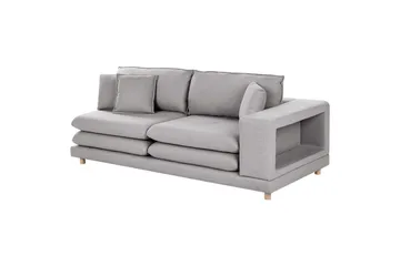 2-sitssoffa Beliani Heden Beige/ljust trä NO_BRAND Grey||Light colored wood - Møbler - Sofaer - 2 seter sofa