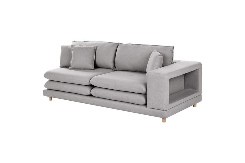 2-sitssoffa Beliani Heden Beige/ljust trä NO_BRAND Grey||Light colored wood - Møbler - Sofaer - 2 seter sofa