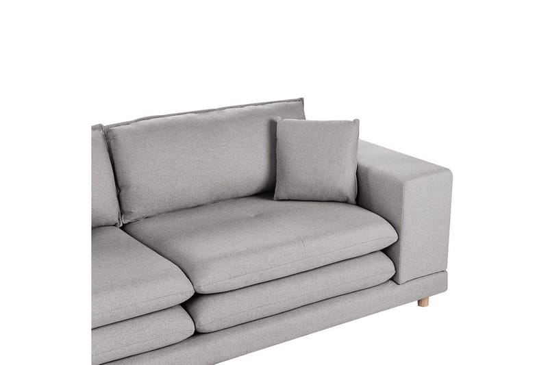 2-sitssoffa Beliani Heden Beige/ljust trä NO_BRAND Grey||Light colored wood - Møbler - Sofaer - 2 seter sofa