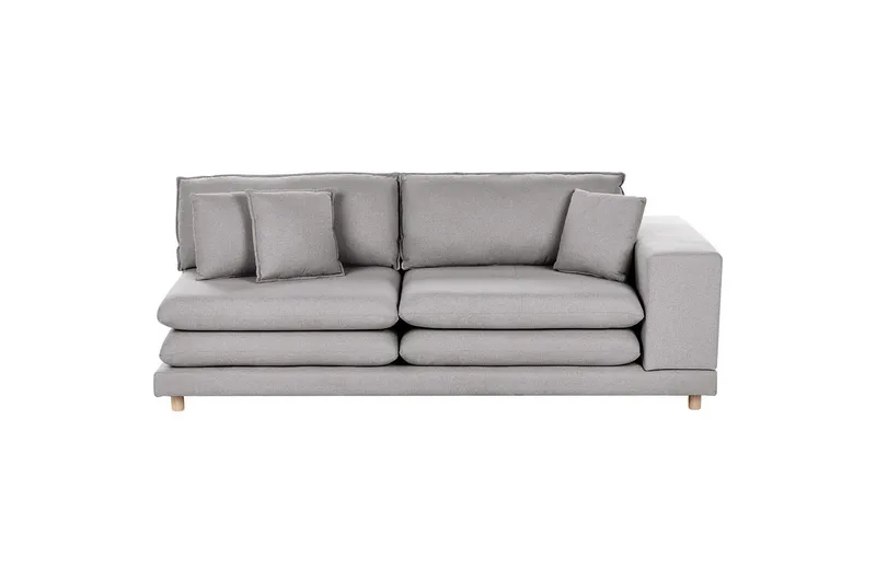 2-sitssoffa Beliani Heden Beige/ljust trä NO_BRAND Grey||Light colored wood