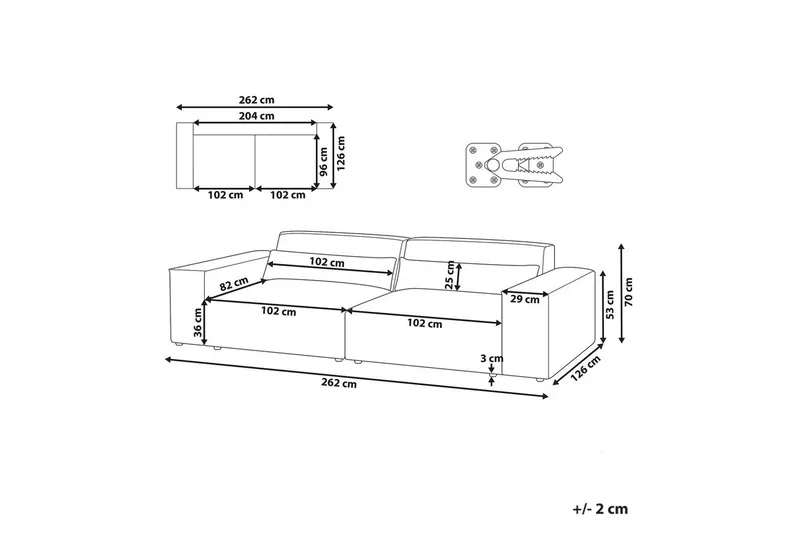 2-sitssoffa Beliani Hellnar Beige Grey - Møbler - Sofaer - 2 seter sofa