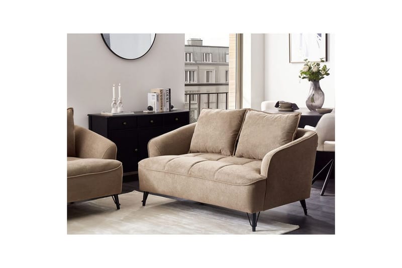 2-sitssoffa Beliani Hobro Brun, Svart Brown||Black - Møbler - Sofaer - 2 seter sofa