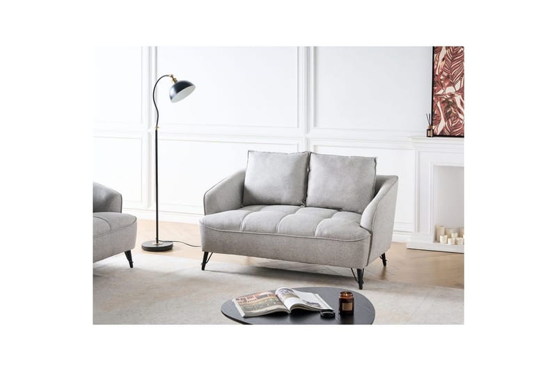 2-sitssoffa Beliani Hobro Brun, Svart NO_BRAND Grey - Grå - Møbler - Sofaer - 2 seter sofa