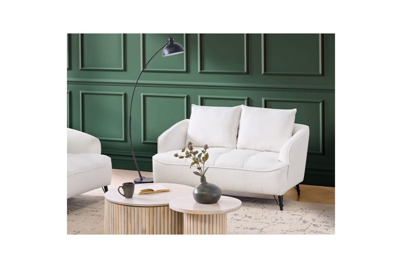 2-sitssoffa Beliani Hobro Brun, Svart NO_BRAND White||Black - Møbler - Sofaer - 2 seter sofa
