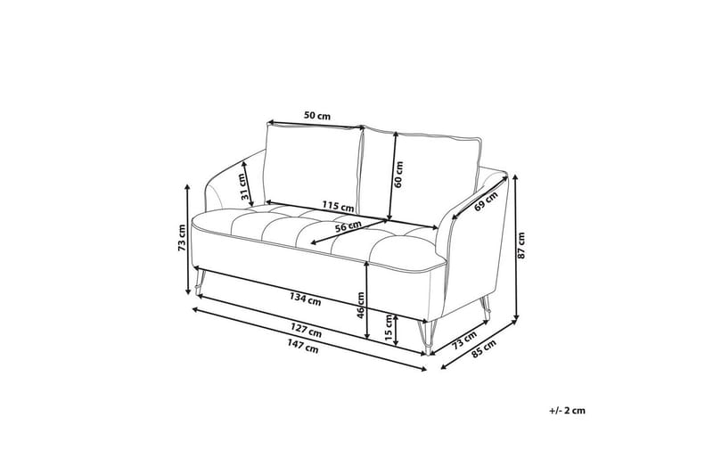 2-sitssoffa Beliani Hobro Brun, Svart White||Black - Møbler - Sofaer - 2 seter sofa