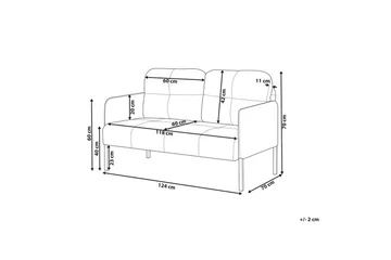 2-sitssoffa Beliani Lahti Beige, svart Light grey||Black - Møbler - Sofaer - 2 seter sofa